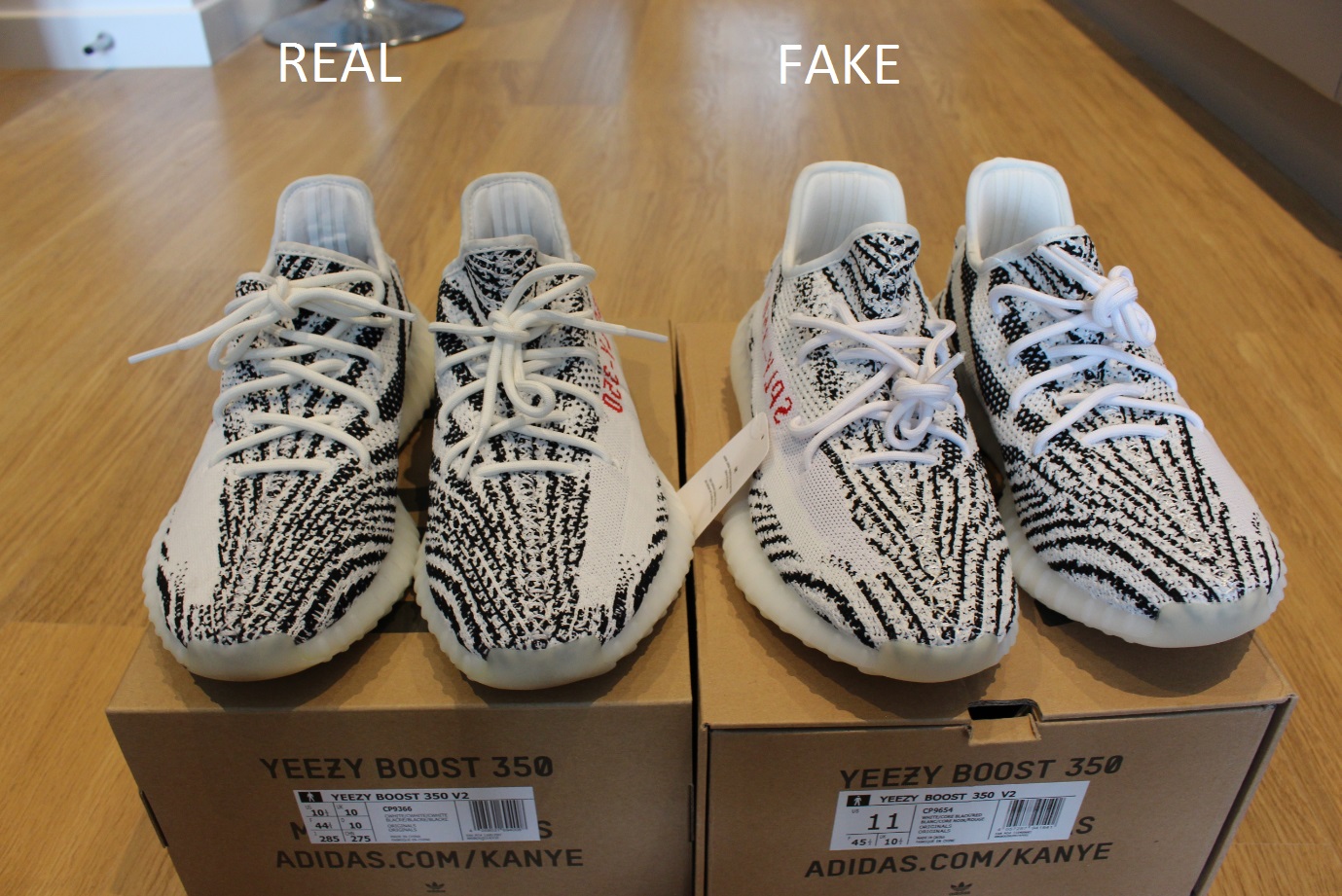 How to spot Fake Yeezy Boost 350 Zebras - Kingsdown Roots